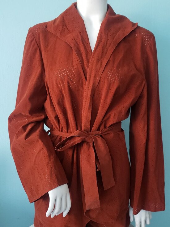 Unbranded Pants - Vintage 70s Sample Deadstock two piece orange Boho disco Lounge suit set RETRO